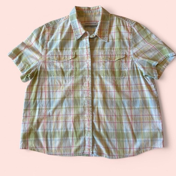 Vintage Alfred Dunner Pastel Plaid Button-Up Shirt – Size 16P - Picture 3 of 6